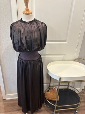 NWOT Current Air Los Angeles Shimmery Plum Maxi Dress